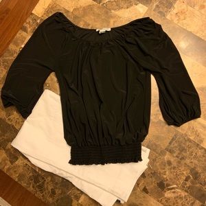 White House Black Market black blouse.
